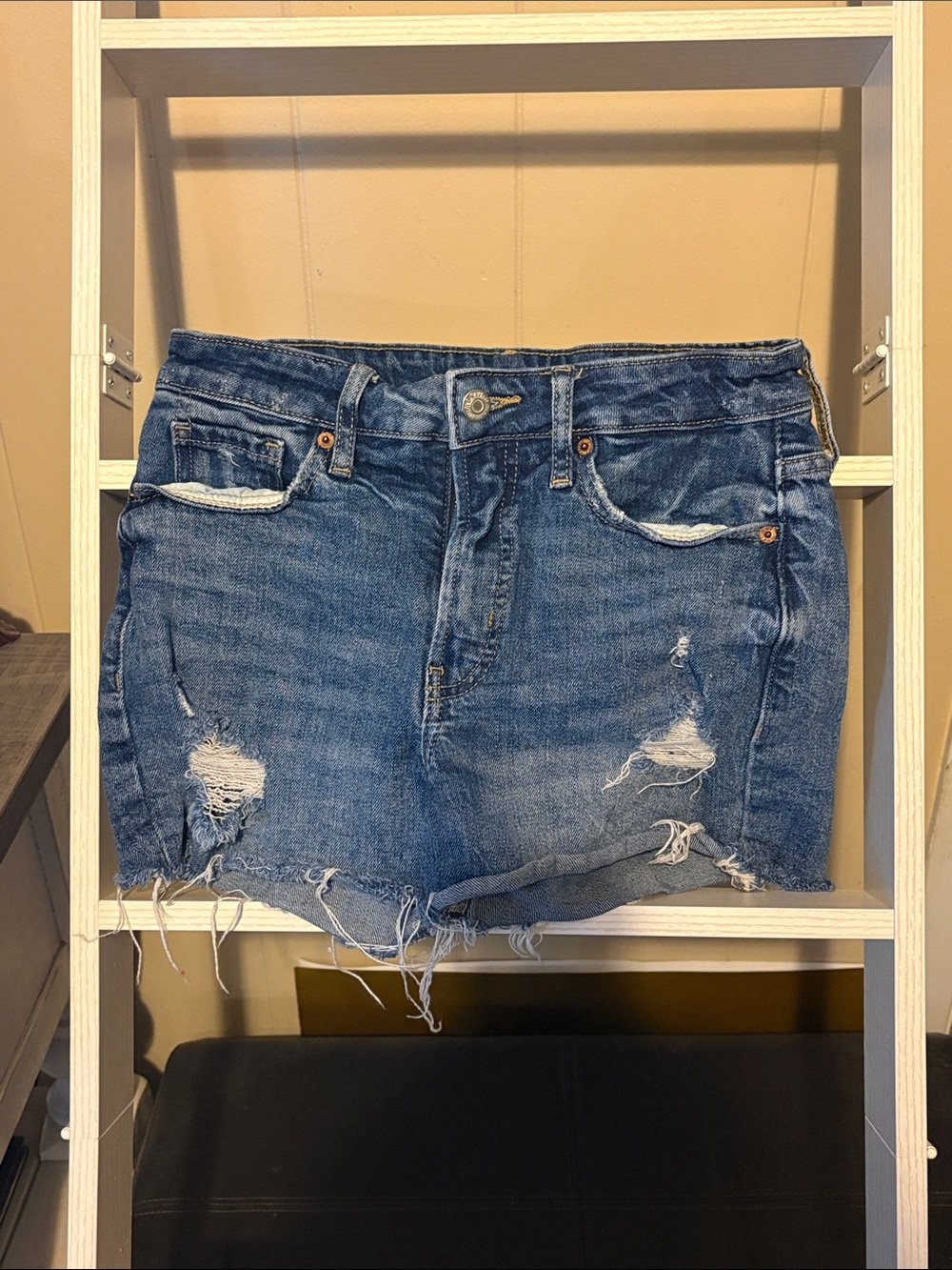 Old Navy Distressed Dark Blue Denim Cutoff Shorts